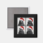 Aimant Funny Christmas Eclectus Parrot Santa Photo Booth  (Recto/Verso)