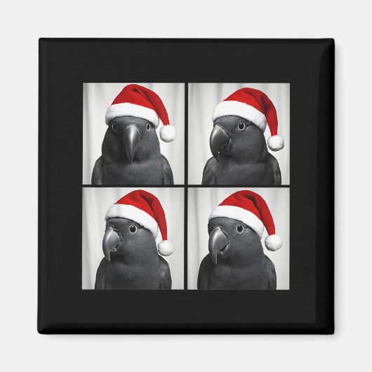 Aimant Funny Christmas Eclectus Parrot Santa Photo Booth  (Devant)