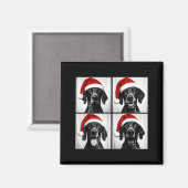 Aimant Funny Christmas German Shorthaired Inter Santa Pho (Recto/Verso)