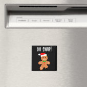 Aimant Funny Christmas Gingerbread Man Oh Snap Outfit Paj (In Situ (Lave-vaisselle))