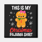 Aimant Funny Christmas Gingerbread Man Pajama Pj Outfit G (Devant)