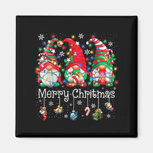 Aimant Funny Christmas Gnome Hanging With My Gnomies Fami (Devant)