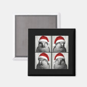 Aimant Funny Christmas Quaker Parrot Santa Photo Booth  (Recto/Verso)