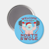 Aimant Funny Christmas Santa Claus Swole Weightlifter (Recto/Verso)