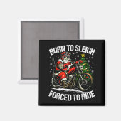 Aimant Funny Christmas Santa Riding Motorcycle Bike Biker (Recto/Verso)