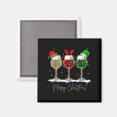 Aimant Funny Christmas Srits Gles Of Wine Xmas Holidays P (Recto/Verso)