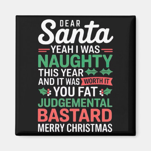 Aimant Funny Christmas T Shirt (Devant)