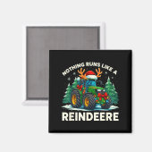 Aimant Funny Christmas Tractor Nothing Runs Like A Reinde (Recto/Verso)