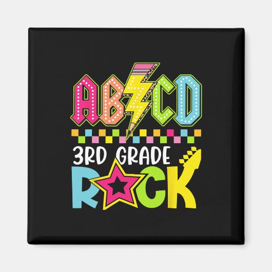 Aimant Funny Ck pour l'école éclair 3e année Rock K (Devant)
