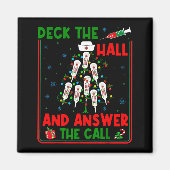 Aimant Funny Cna Deck The Halls Answer The Calls Nurse Ch (Devant)
