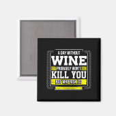 Aimant Funny Coffee Gift - Day Without Coffee Wine Kill Y (Recto/Verso)