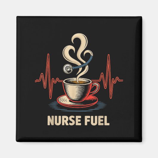 Aimant Funny Coffee Nurse Ekg Nurses Energy Caffeine Love (Devant)