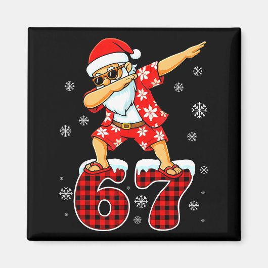 Aimant Funny Cool Dabbing Santa Hawaii 67 Meme Christmas  (Devant)