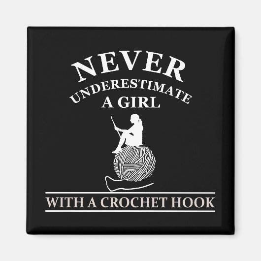 Aimant Funny crochet citation crocheters cadeau (Devant)