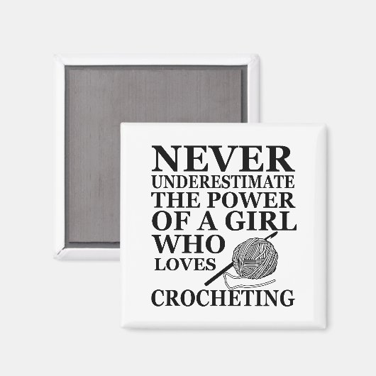 Aimant Funny crochet citations crocheters cadeau (Recto/Verso)
