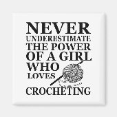 Aimant Funny crochet citations crocheters cadeau (Devant)