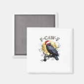 Aimant Funny Crow F-Caw-F Bird Gothic Christmas Santa Hat (Recto/Verso)