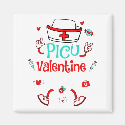 Aimant Funny Cu Valentines Day Nurse Crew Family Group  (Devant)