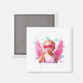 Aimant Funny Cute Cud Says Six Seven Valentine's Day 67 M (Recto/Verso)