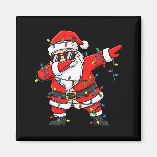 Aimant Funny Dabbing Santa Xmas Lights Men Boys Girls Chr (Devant)