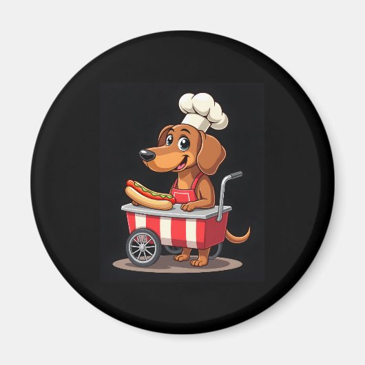 Aimant Funny Dachshund Chien Hotdog Sandwich Weenie Sauci (Devant)