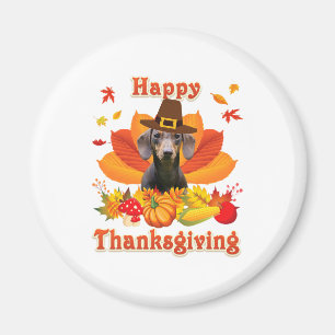 Aimant Funny Dachshund Chien Thanksgiving Automne Automne