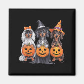 Aimant Funny Dachshund Halloween Citrouille Weenie Chien (Devant)