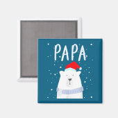 Aimant Funny Dad Bear Christmas Saint Hat Couples Family  (Recto/Verso)