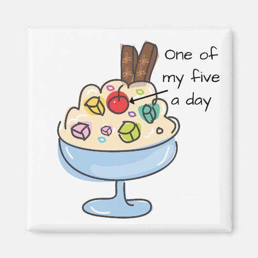 Aimant Funny Diet Quote Ice Cream Sundae (Devant)