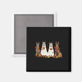 Aimant Funny Doberman Chien Ghost Automne Feuilles d'auto (Recto/Verso)
