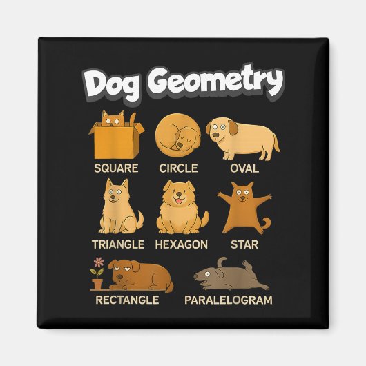 Aimant Funny Dog Geometry Math Teacher Back To School (Devant)