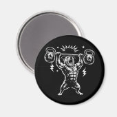 Aimant Funny Dog Gym Workout Hilarious Weightlifti (Recto/Verso)