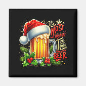 Aimant Funny Drinking Christmas Santa Beer Lovers Trend N (Devant)