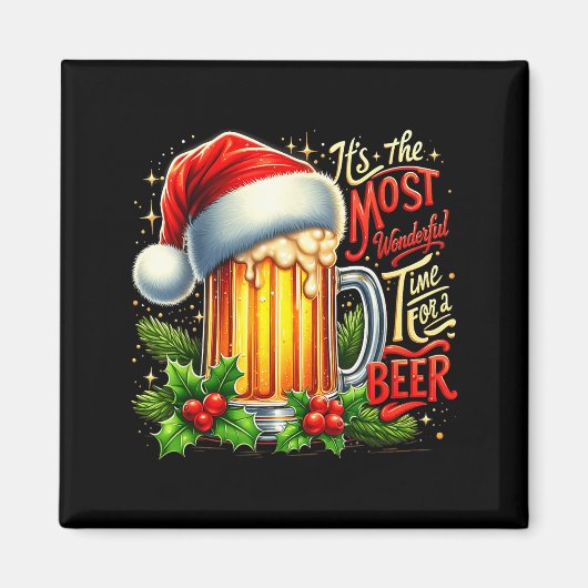 Aimant Funny Drinking Christmas Santa Beer Lovers Trend N (Devant)