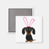 Aimant Funny Easter Bunny Dog Black And Tan Dachshund T S (Recto/Verso)
