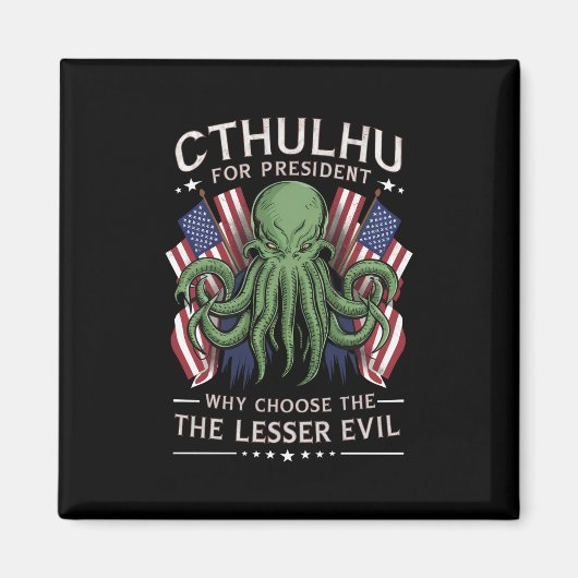 Aimant Funny Elections 2024 Cthulhu pour le président (Devant)