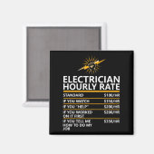 Aimant Funny Electrician Hourly Rate Table Humor Gift (Recto/Verso)