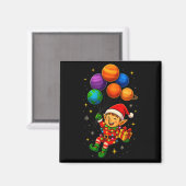 Aimant Funny Elf Astronaut With Planets Christmas Pjs For (Recto/Verso)