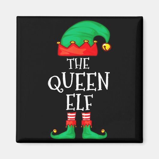Aimant Funny Elf Family Christmas The Queen Elf Sweater M (Devant)