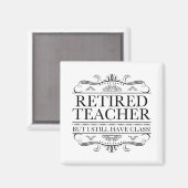 Aimant Funny Enseignant à la retraite (Recto/Verso)