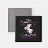 Aimant Funny Epilepsie Sensibilisation Unicorn Purple J'A (Recto/Verso)