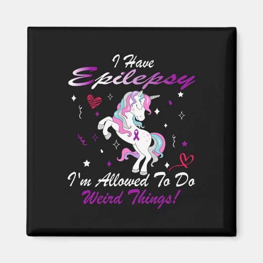 Aimant Funny Epilepsie Sensibilisation Unicorn Purple J'A (Devant)
