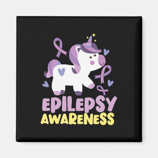 Aimant Funny Epilepsie Sensibilisation Unicorn Ribbon (Devant)