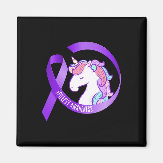 Aimant Funny Epilepsie Sensibilisation Unicorn Ribbon 1 (Devant)