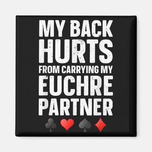 Aimant Funny Euchre Art Pour Hommes Femmes Euchre Partena (Devant)