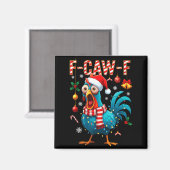 Aimant Funny F-caw-f Christmas Chicken Xmas Lights Santa  (Recto/Verso)