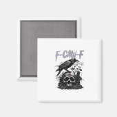Aimant Funny F-Caw-F Crow Funny Halloween Retro Classic (Recto/Verso)