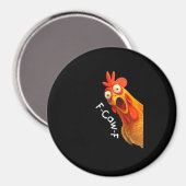 Aimant Funny F-Caw-F poulet F-Caw-F poulet Créatif Décont (Recto/Verso)