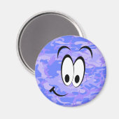 Aimant Funny Face Camouflage Pastel Blue Motif Abstrait (Recto/Verso)