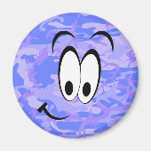 Aimant Funny Face Camouflage Pastel Blue Motif Abstrait (Devant)